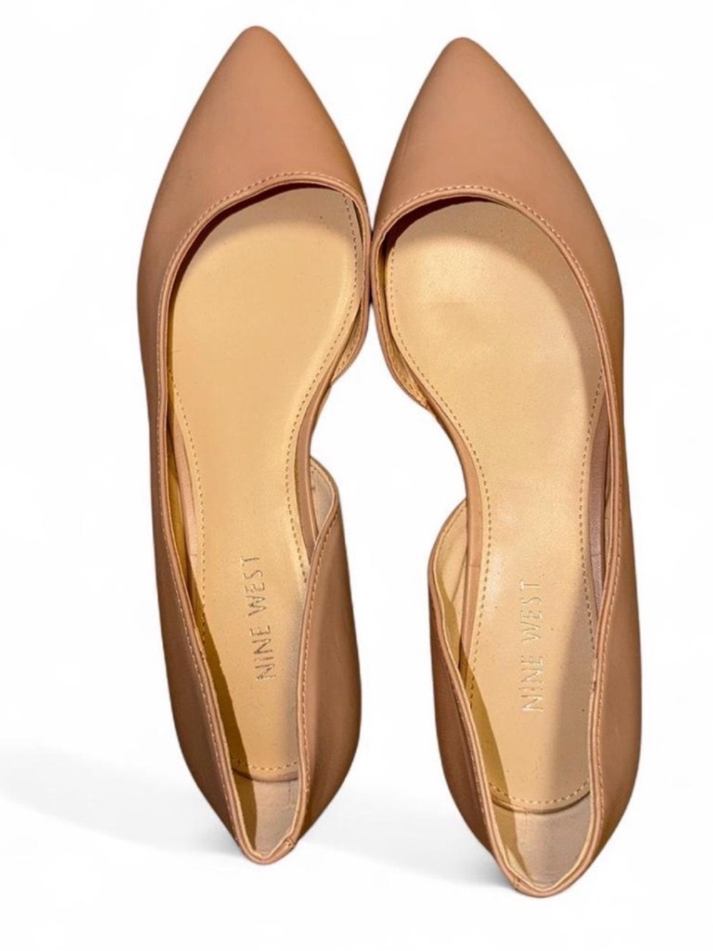 Nine West Women's Tan Pointed D'Orsay Flats - SIZE 8